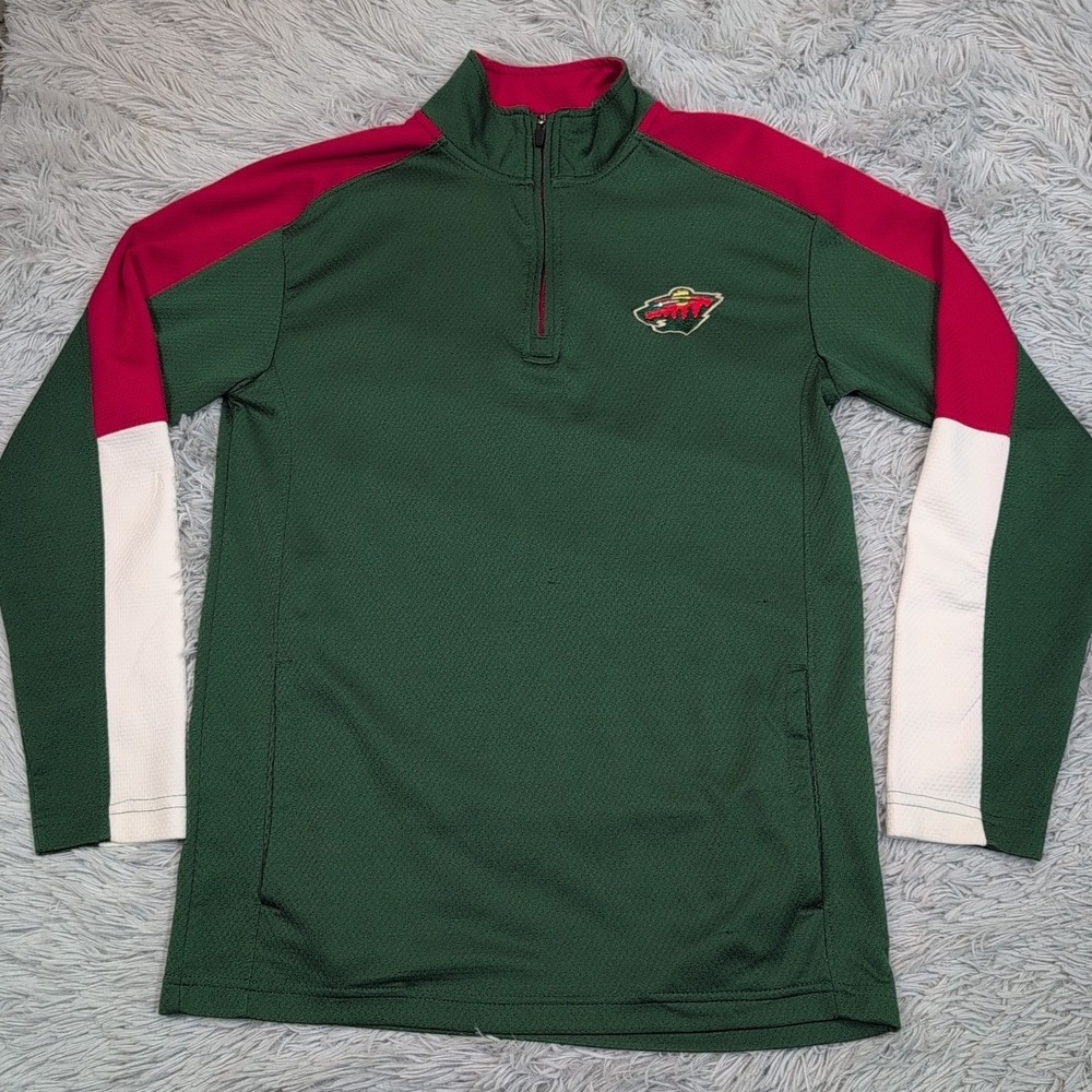 Minnesota‎ Wild Shirt Mens S Green NHL Hockey Embroidered Logo Pockets Athletic